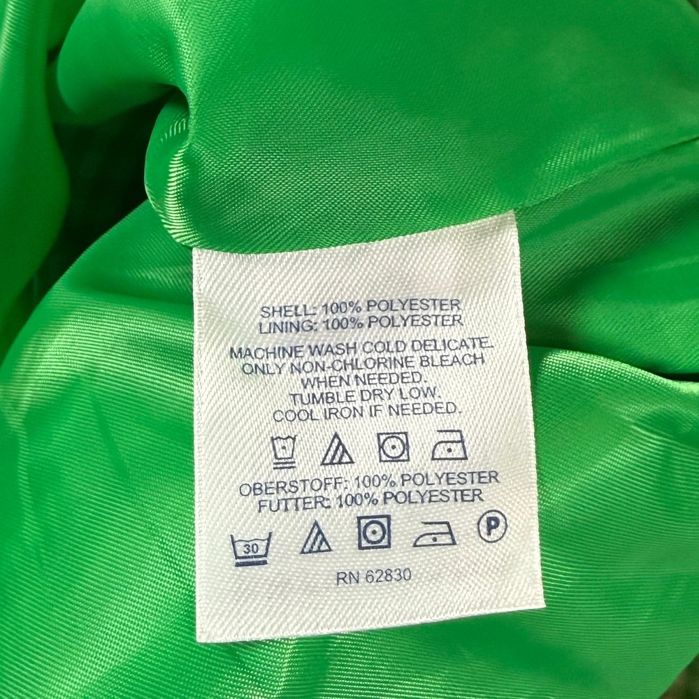 Lands End Green Gingham Hooded Raincoat Trench Belted Plus Size 1X 16W-18W - Picture 5 of 16